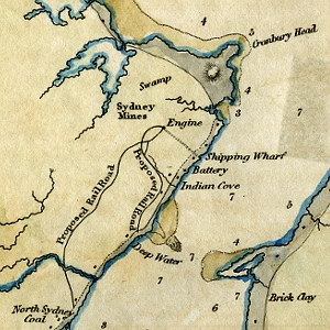 Detail from Sydney and Bridgeport Coal Mines, 1828. Map 721. Beaton Institute, Cape Breton University.